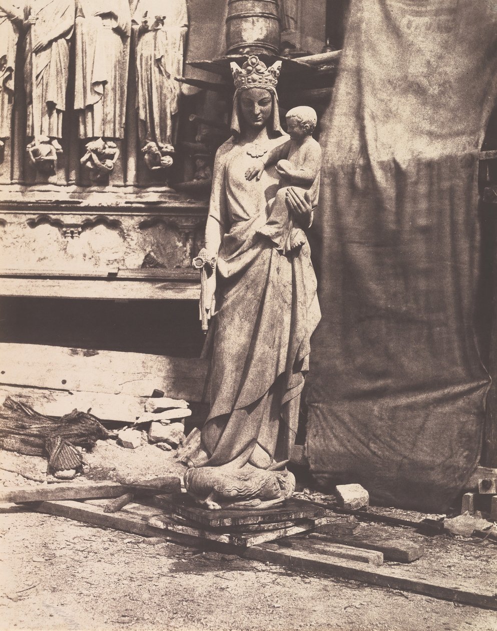 Sculpture of Virgin and Child, Notre Dame, Paris, 1853-1854 by Auguste Mestral