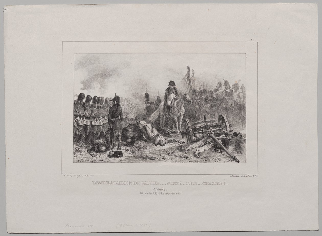 Lithographic Album of 1837: Half-Battalion at Left…Aim!...Fire!...Load by Auguste Raffet