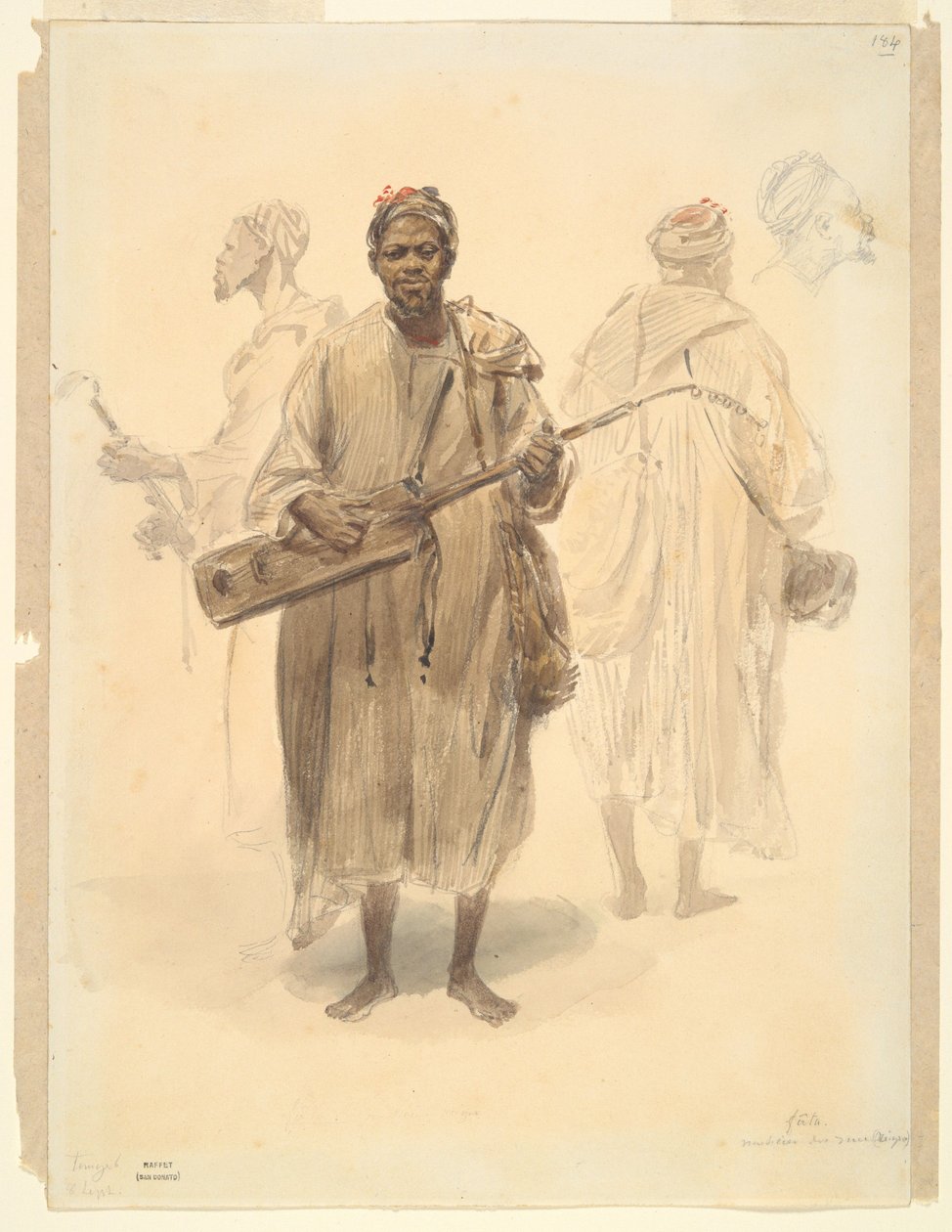 A Moorish Street Musician in Tangier by Auguste Raffet
