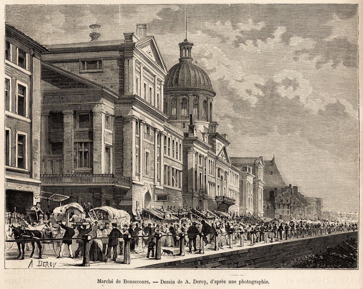 Le Marche de Bonsecours in Montreal by Auguste Victor Deroy