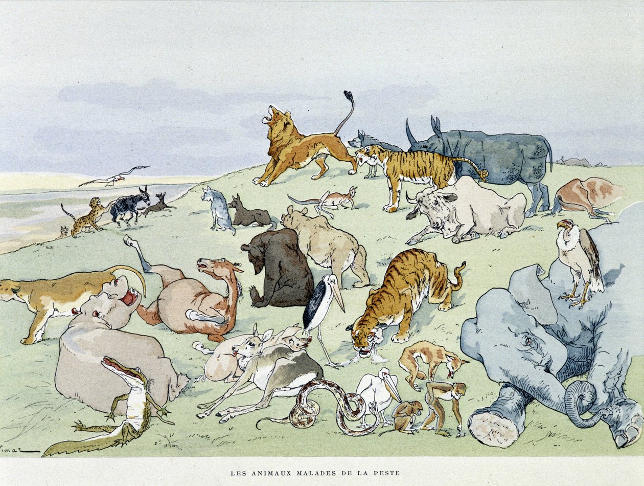 Les animaux malades de la peste - in 'Les Fables de la Fontaine