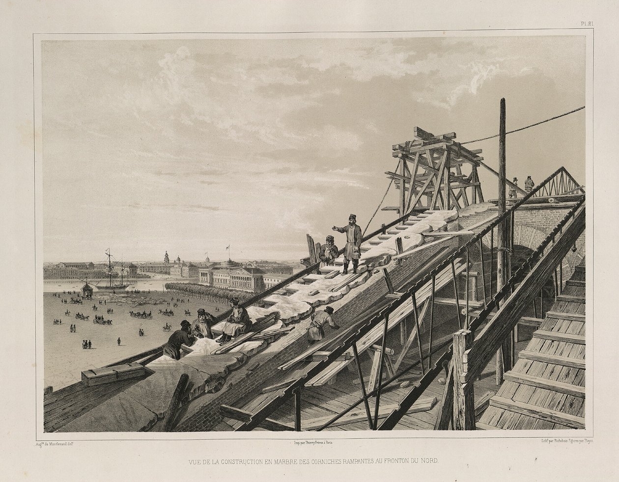 The Cornice Construction From: The Construction of the Saint Isaacs Cathedral, 1845 by Auguste de Montferrand