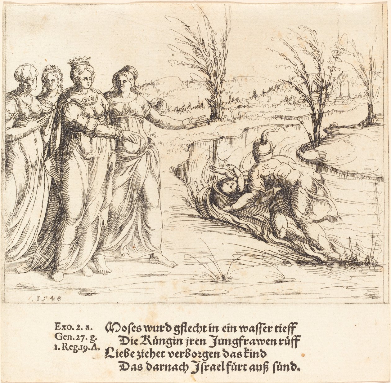 Finding of Moses, 1548 by Augustin Hirschvogel