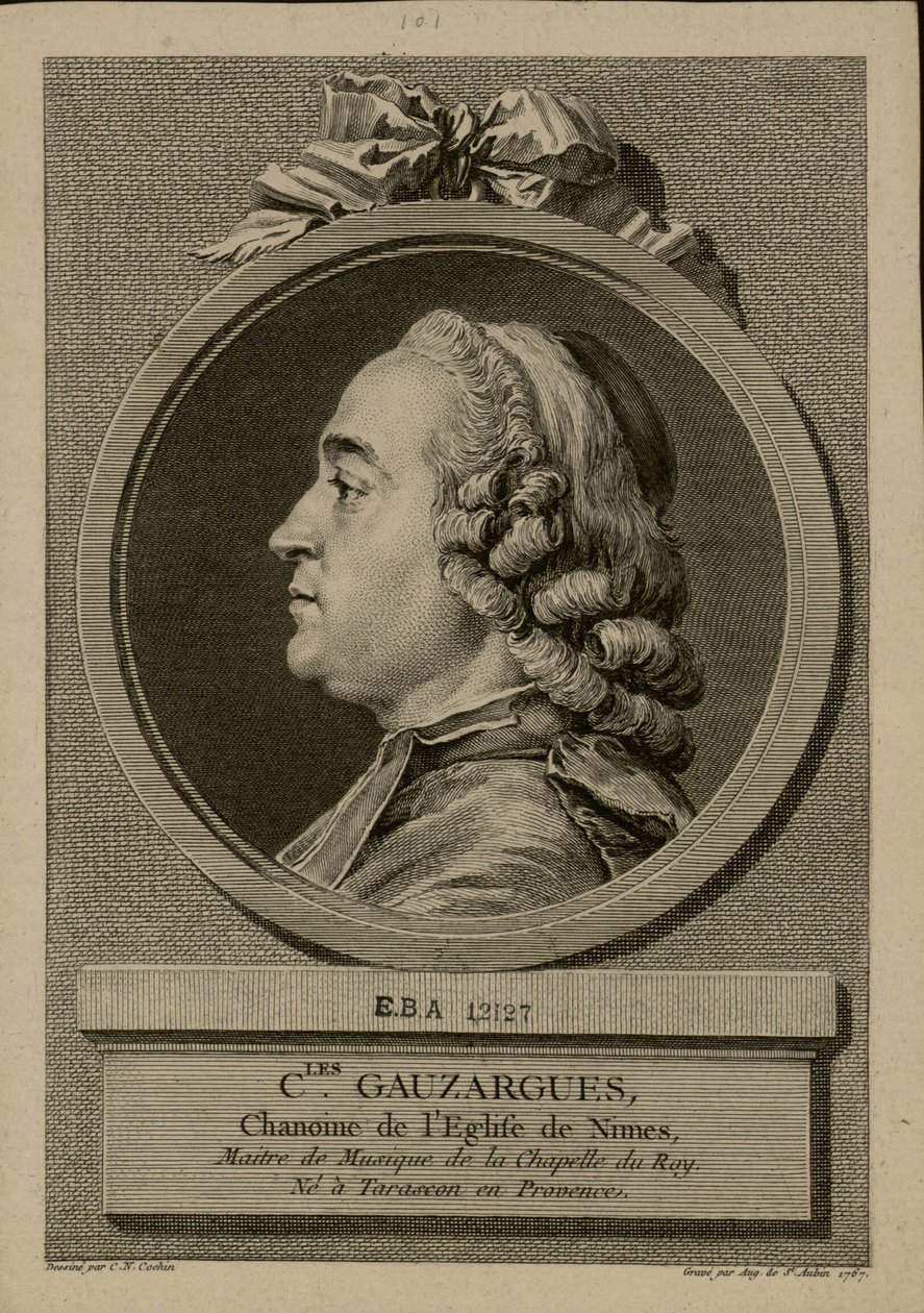 Portrait of Charles Gauzargues 1725-1799, 1767 by Augustin Saint Aubin de