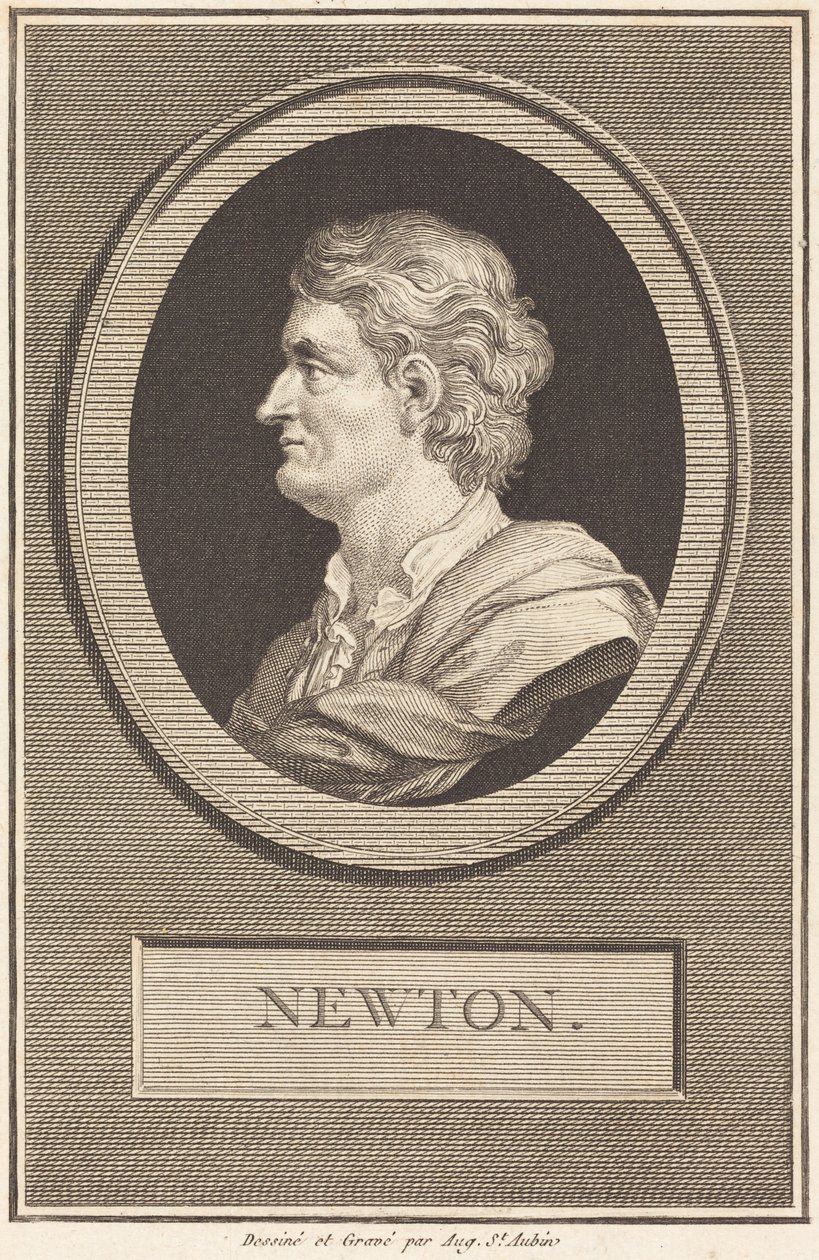 Isaac Newton by Augustin de Saint-Aubin