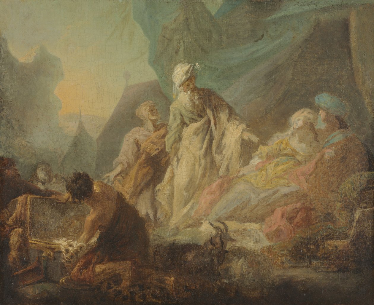 Laban Searching for His Stolen Gods by Augustin de Saint-Aubin