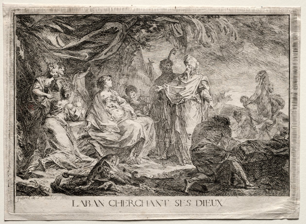 Laban Searching for His Household Gods by Augustin de Saint Aubin