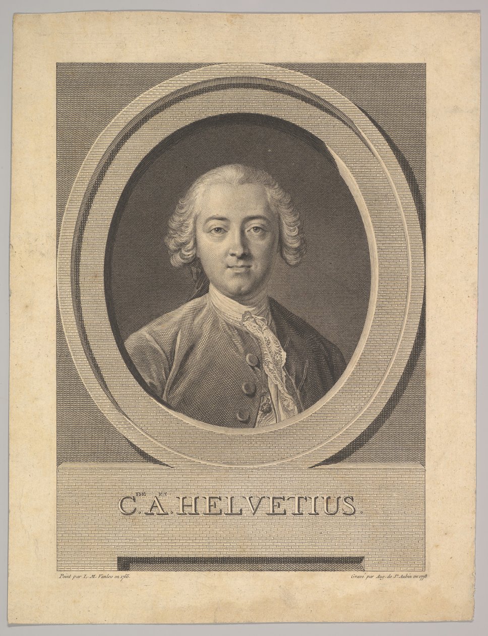 Portrait of Claude Adrien Helvétius by Augustin de Saint Aubin
