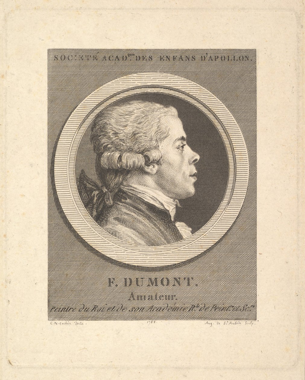 Portrait of François Dumont by Augustin de Saint Aubin