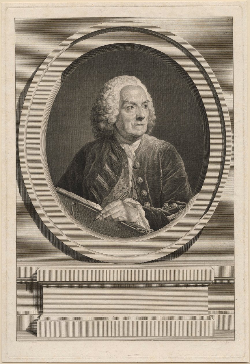 Portrait of Louis de Silvestre by Augustin de Saint Aubin