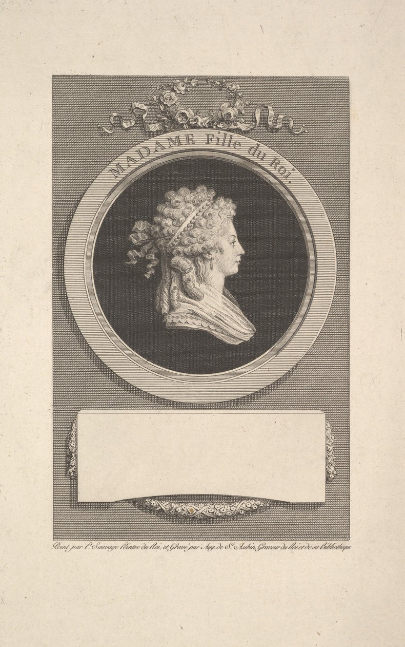 Portrait of Her Royal Highness Madame, Duchess of Angoulême, Daughter of Louis XVI by Augustin de Saint Aubin
