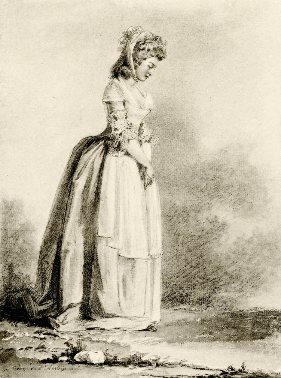 Study of a Young Lady by Augustin de Saint Aubin
