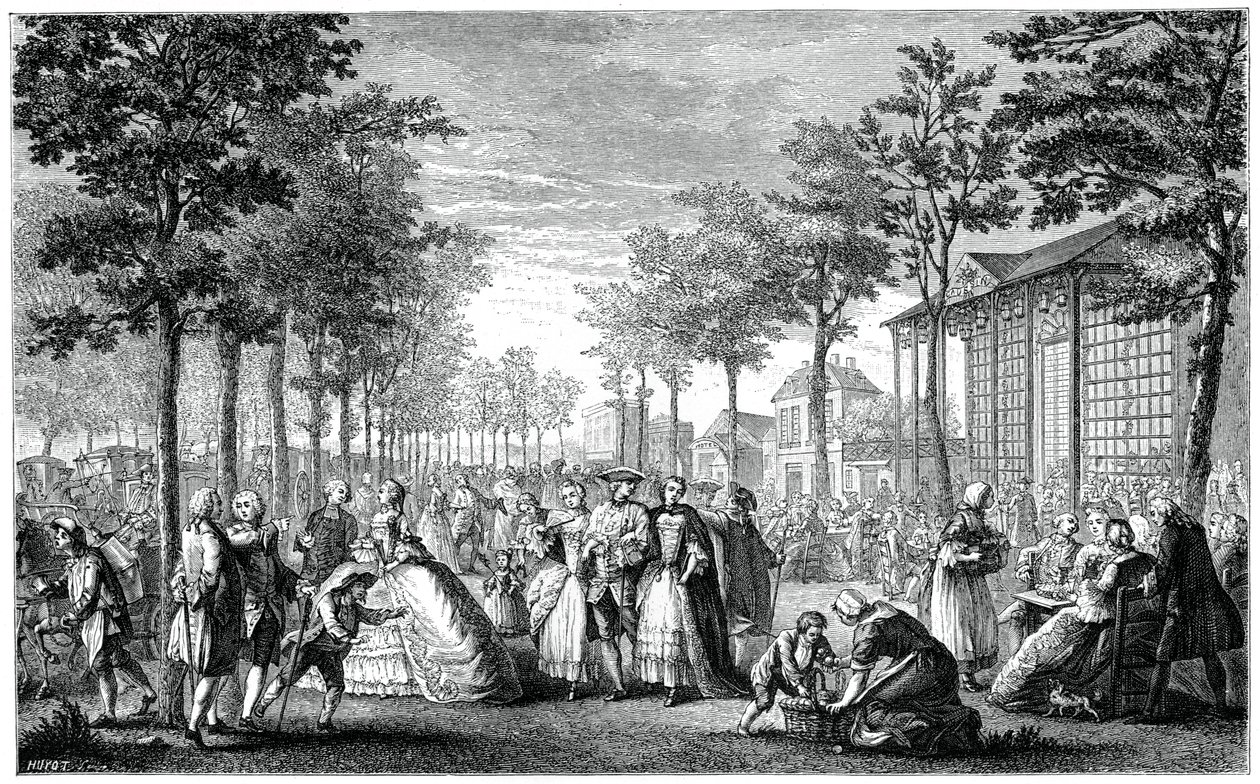 The Promenade, Paris by Augustin de Saint Aubin