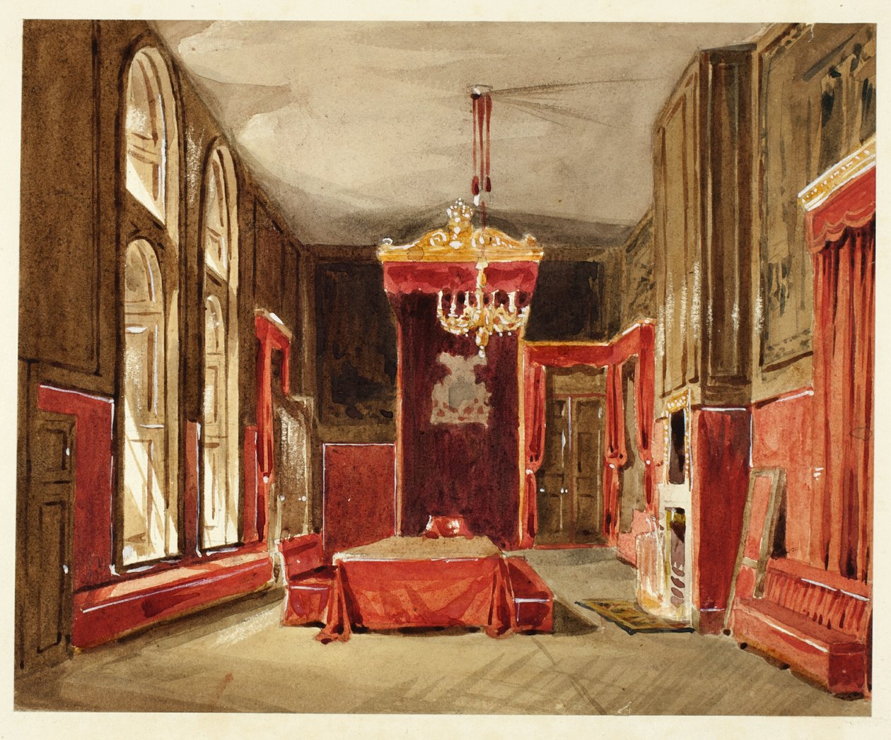 Study for Drawing Room, St. James, from Microcosm of London by Augustus Charles Pugin