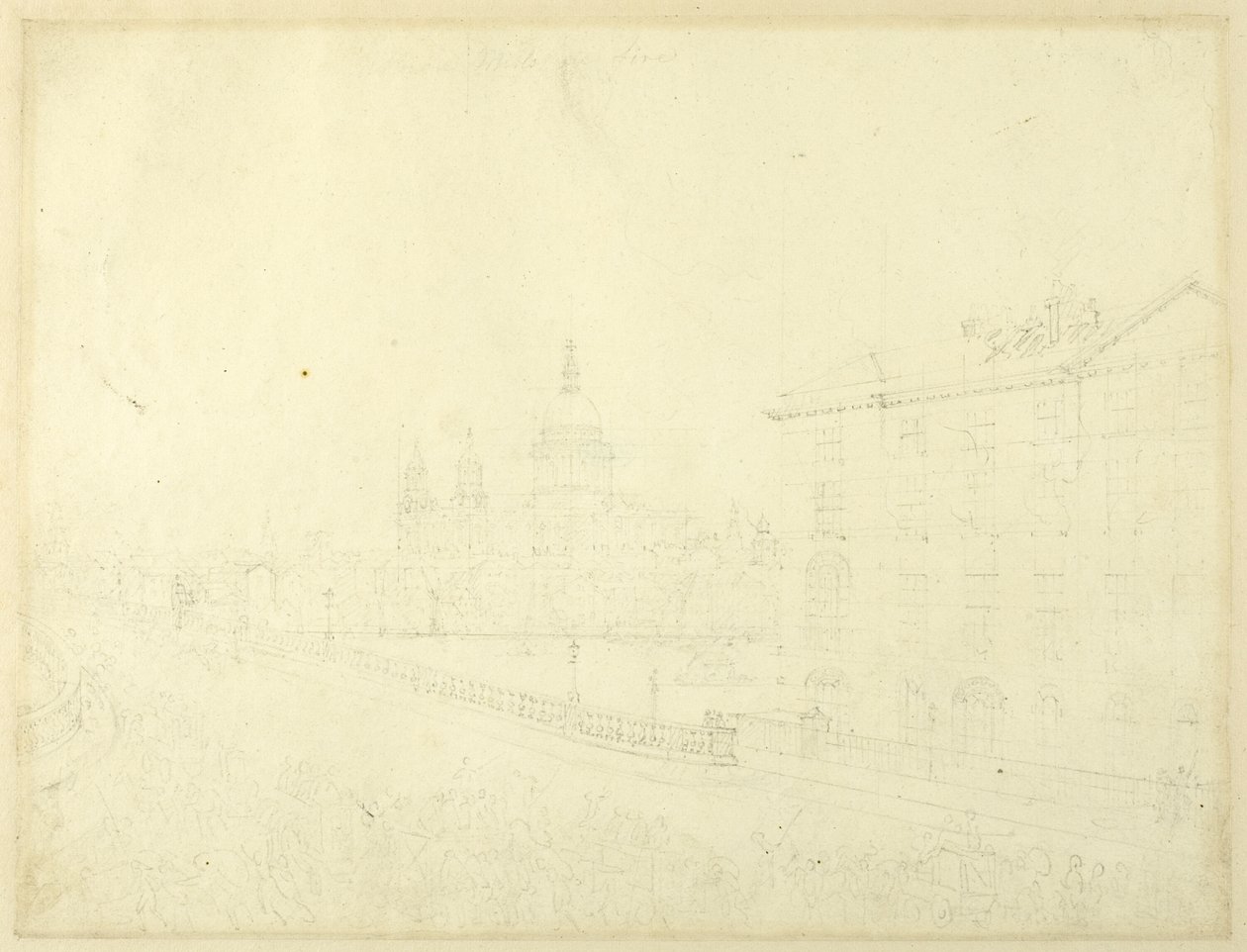 Study for Fire in London, from Microcosm of London by Augustus Charles Pugin