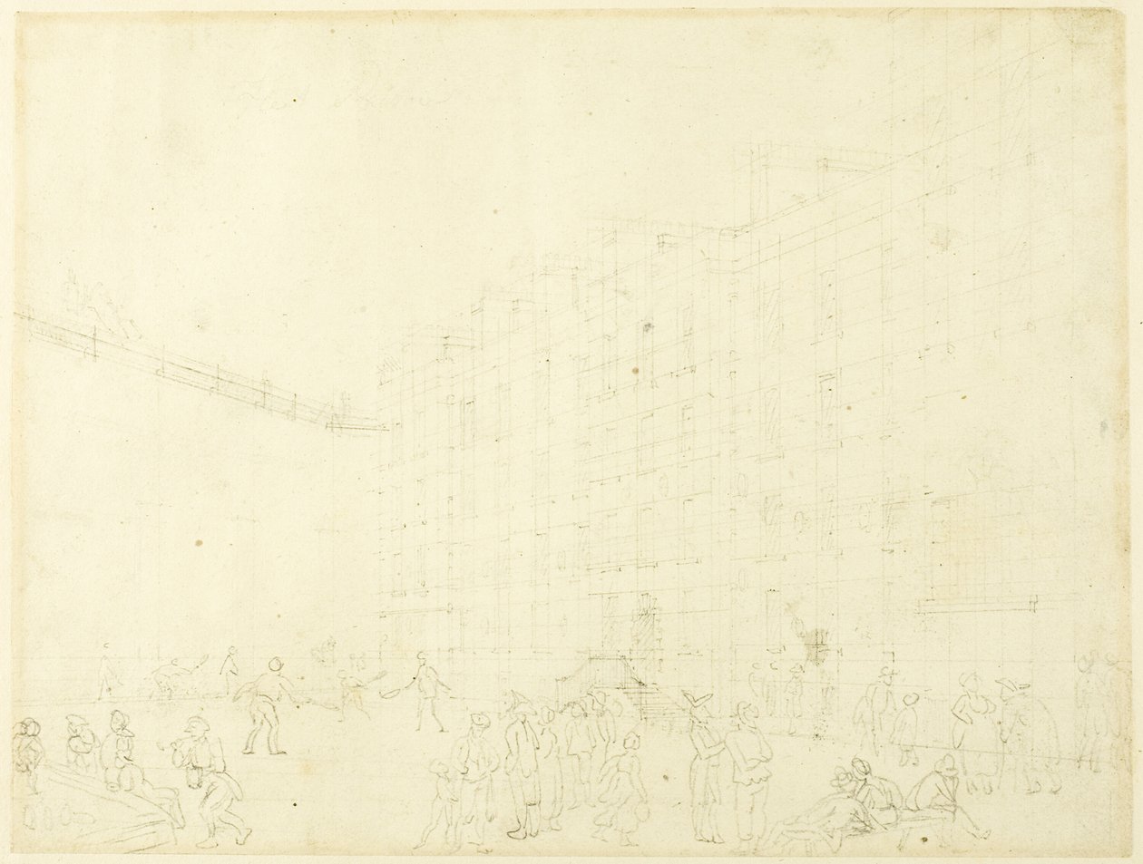 Study for Fleet Prison, from Microcosm of London by Augustus Charles Pugin