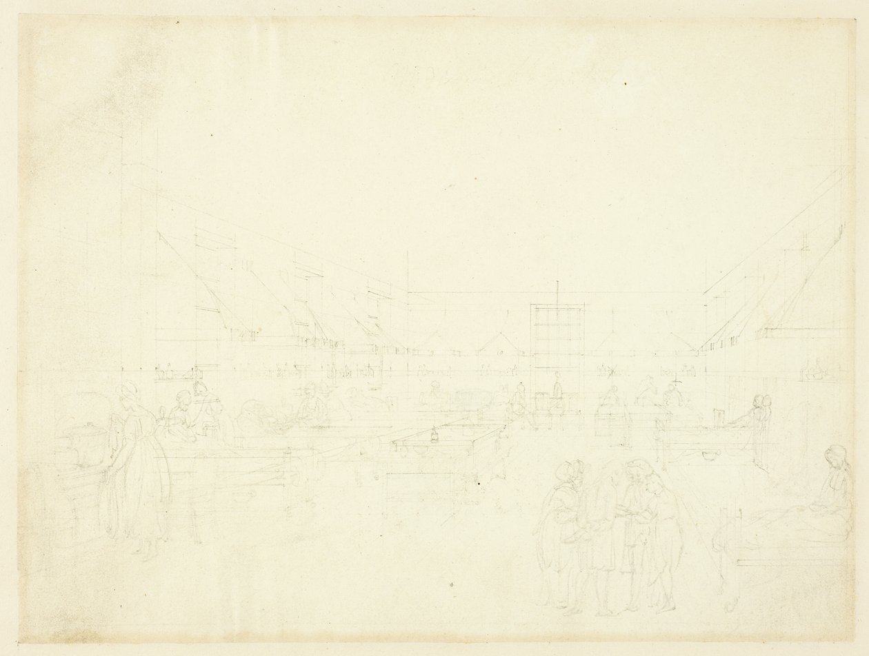 Study for Hospital, Middlesex, from Microcosm of London by Augustus Charles Pugin