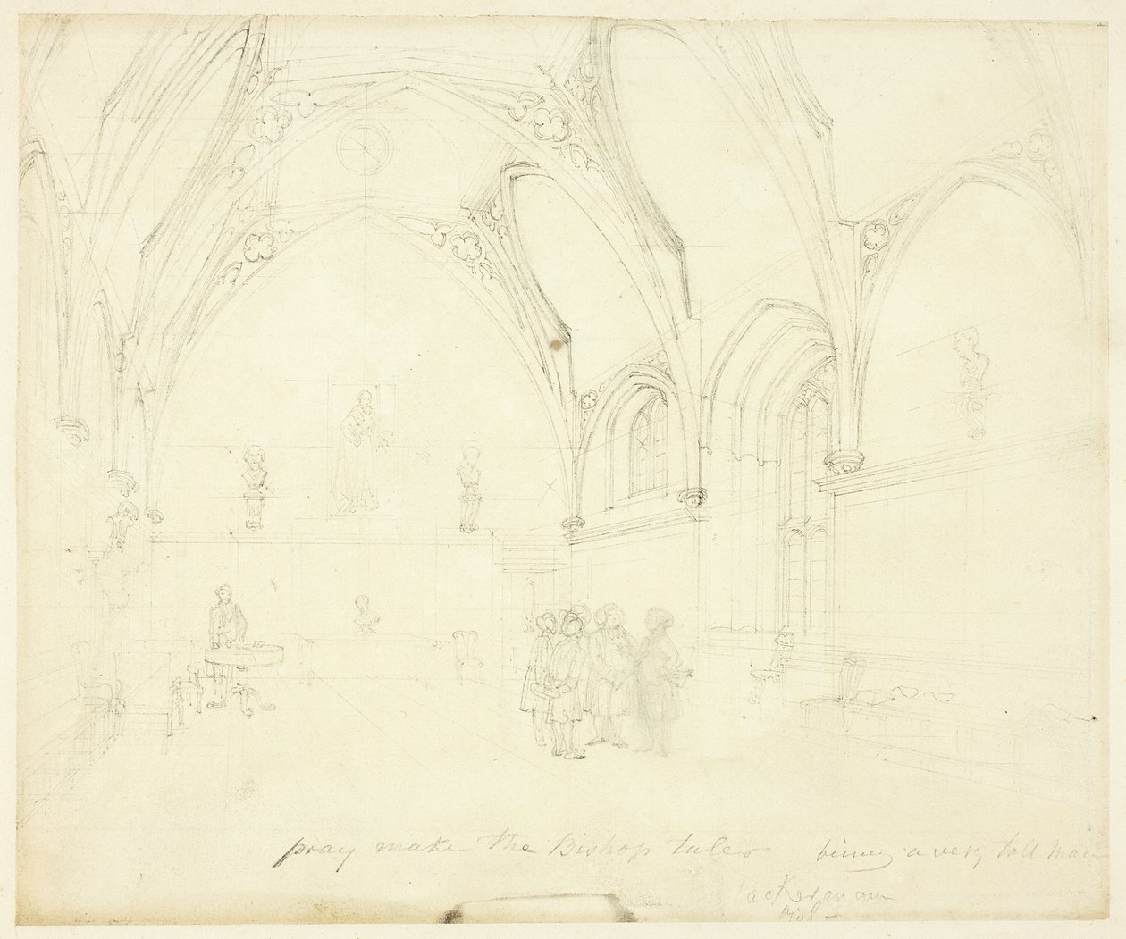 Study for Lambeth Palace, from Microcosm of London by Augustus Charles Pugin