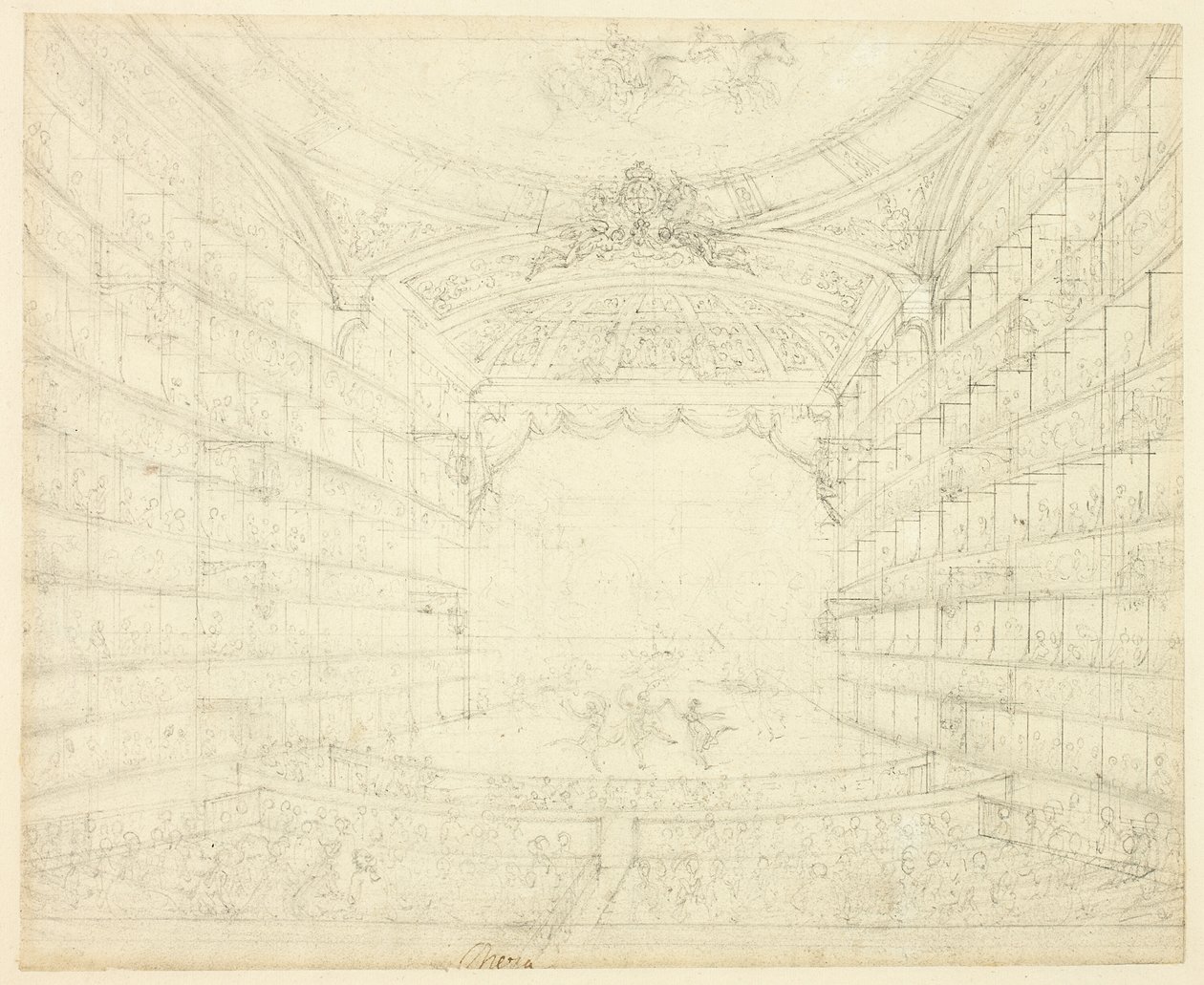 Study for Opera House, from Microcosm of London by Augustus Charles Pugin