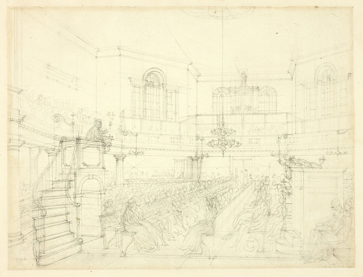 Study for The Magdalen Chapel, from Microcosm of London by Augustus Charles Pugin