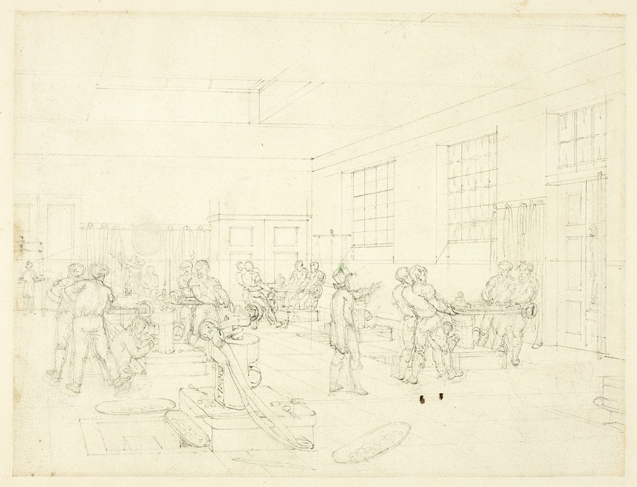 Study for The Mint, from Microcosm of London by Augustus Charles Pugin