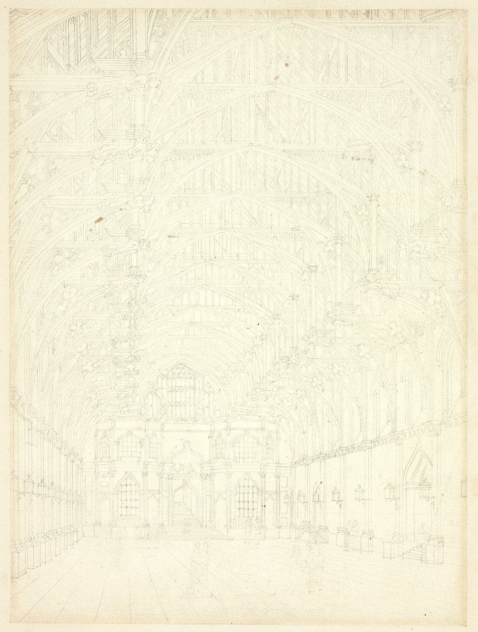 Study for Westminster Hall, from Microcosm of London by Augustus Charles Pugin