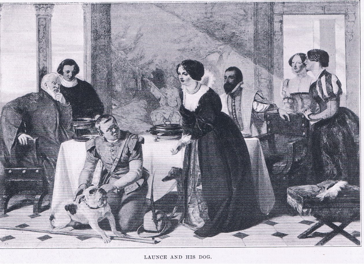 Launce and his dog, from The Magazine of Art 1893, Cassell and Company by Augustus Leopold Egg