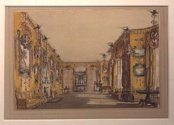 The Yellow (North) Drawing Room by Augustus Welby Pugin