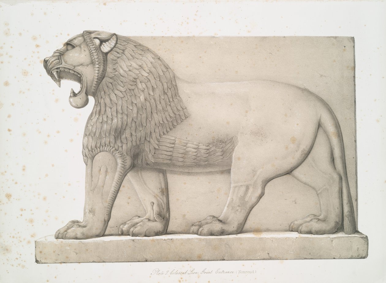 Colossal Lion from the Great Entrance at Nimroud [Calah], 1853 by Austen Henry Layard
