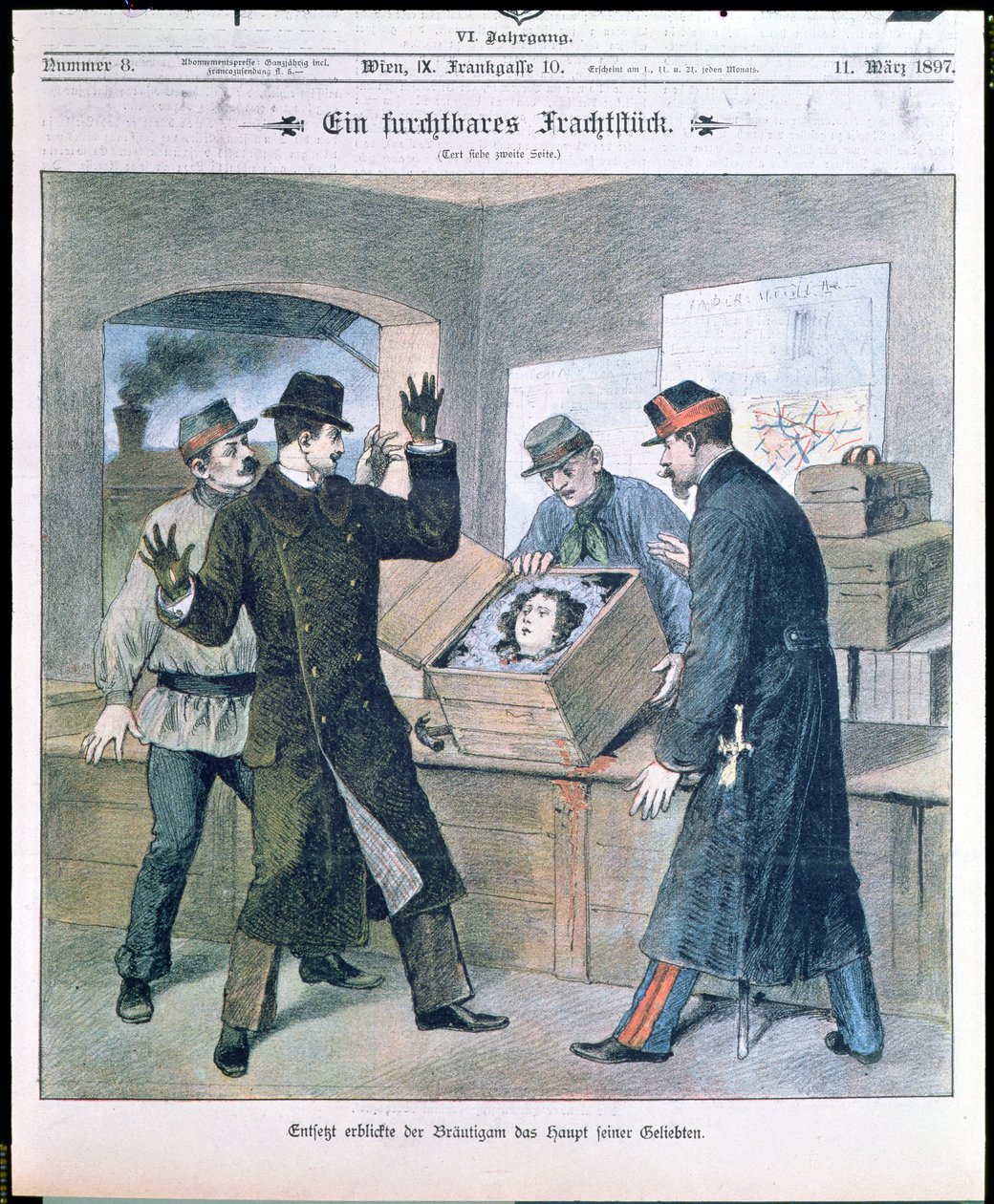 A Terrible Cargo, front page of the Illustrierte Zeitung, March 1897 by Austrian School