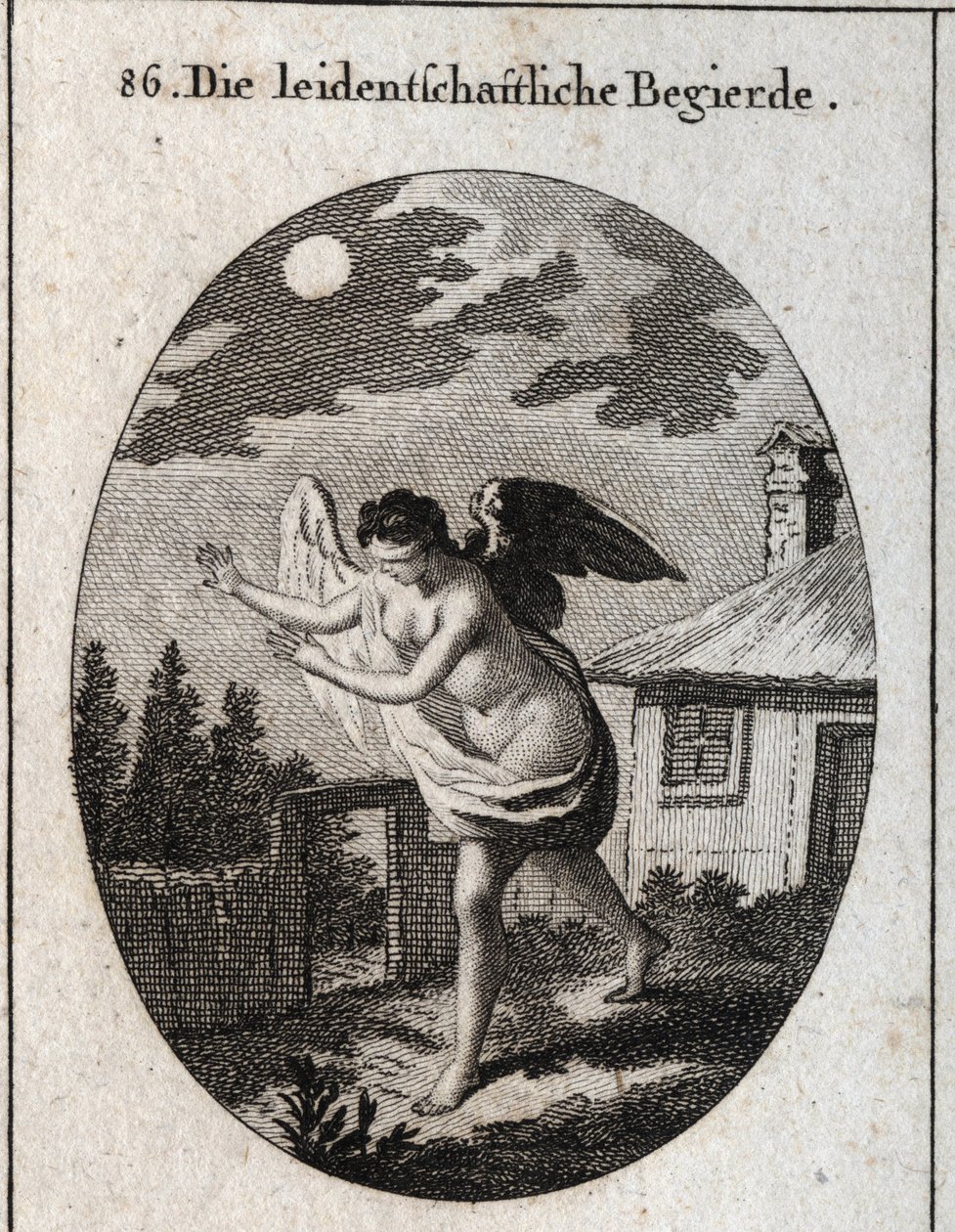 Allegory of Greed Represented by Blind Desire Whose Starvation Is Uncertain. Engraving in 