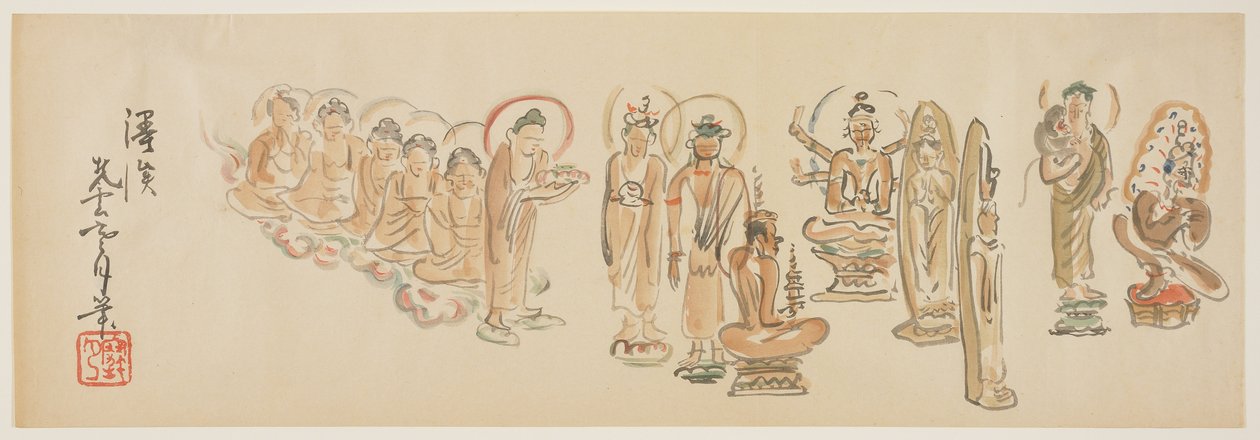 Asakusa Kannon temple caricatures D by Awashima Kangestu