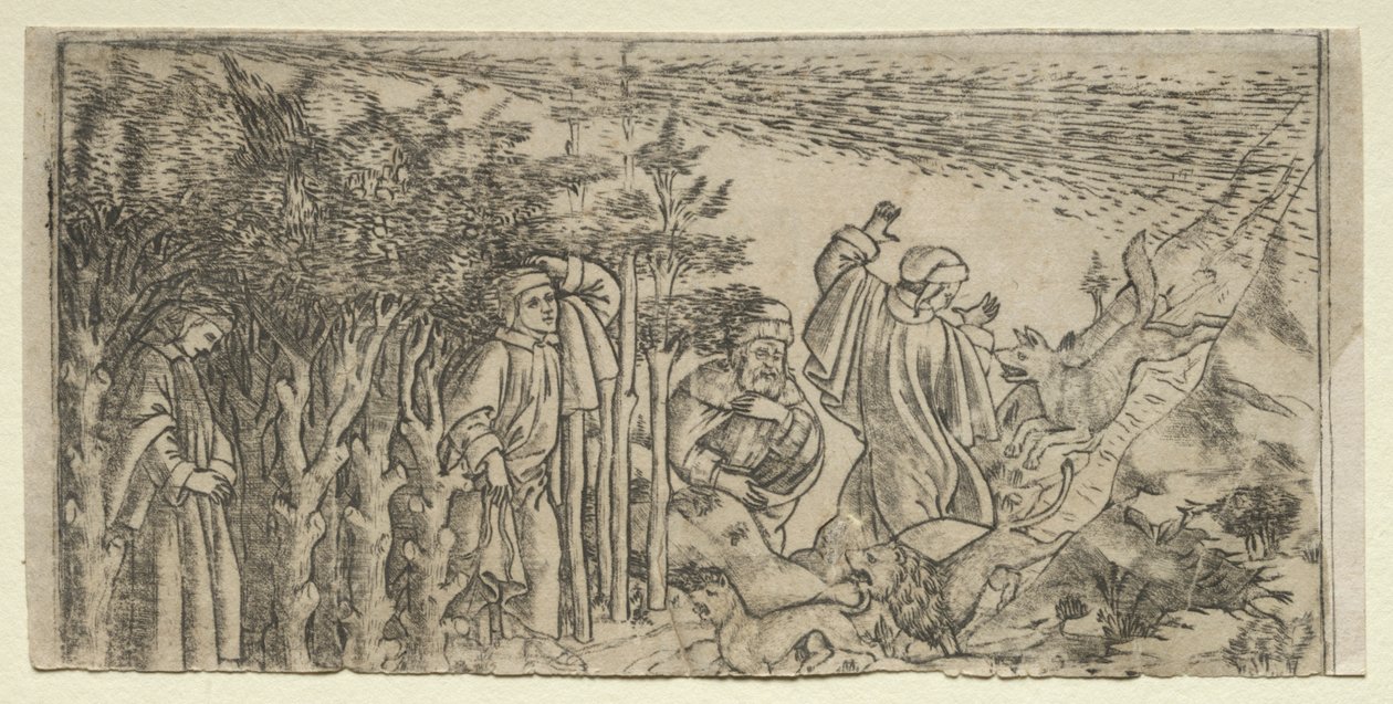 Dante Lost in the Wood: Escaping and Meeting Virgil, Canto I by Baccio Baldini