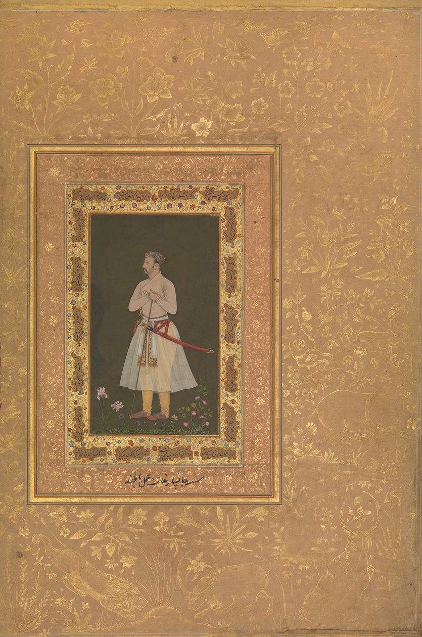 Portrait of Jahangir Beg, Jansipar Khan, Folio from the Shah Jahan Album by Balchand