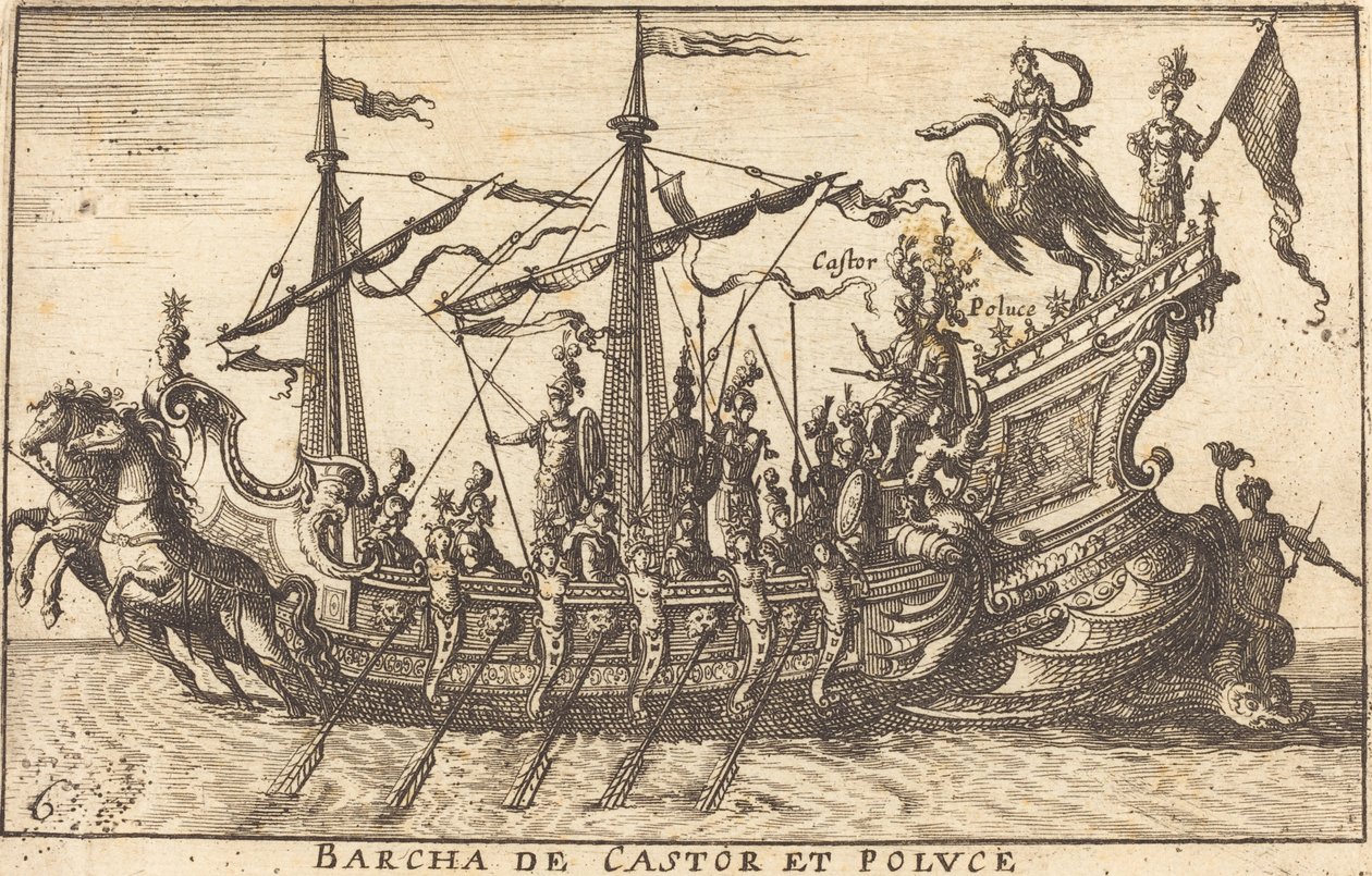 Boat of Castor and Pollux by Balthasar Moncornet after Remigio Cantagallina