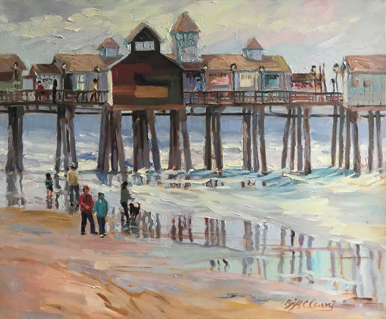 Beach Scene Maine by Barbara Cleary