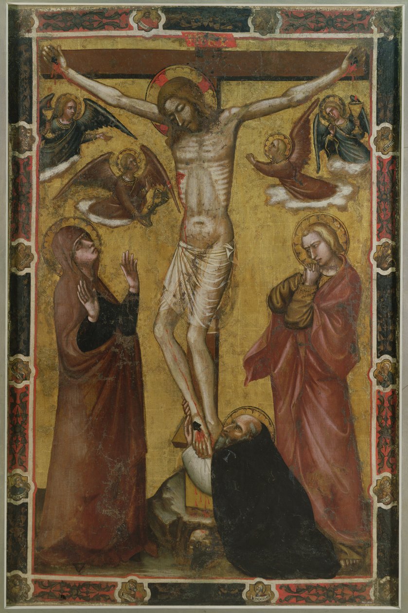 Christ Crucified - Painted Processional Banner by Barnaba da Modena