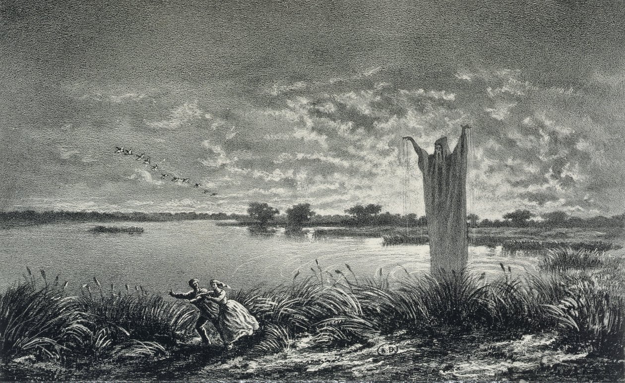 The Monk of the Etangs-Brisses, illustration for 