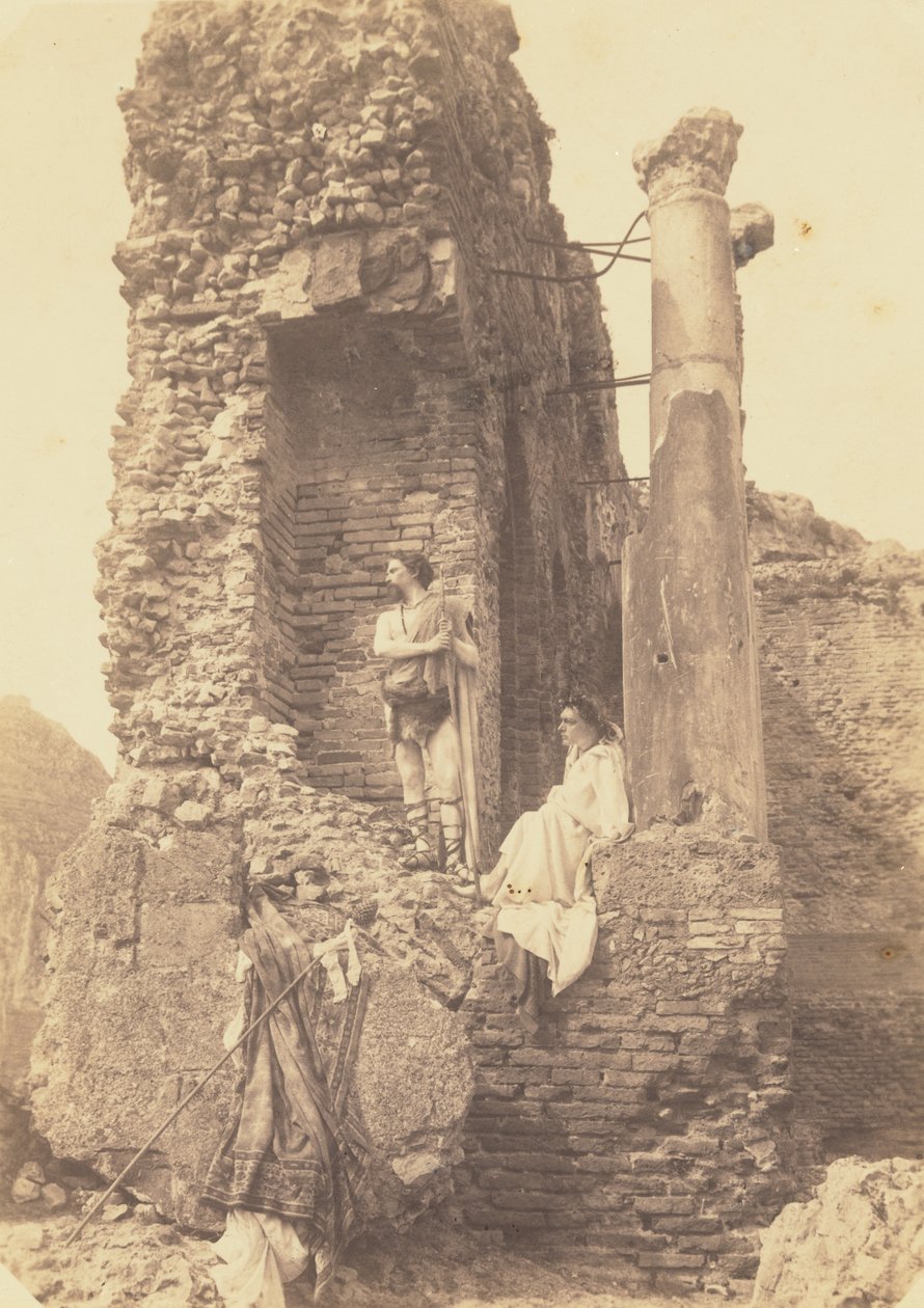 Two Men in Costume Near Ruins by Baron Wilhelm von Gloeden