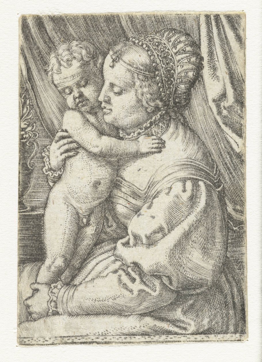 Mary Sitting with Child Standing on Lap by Barthel Beham