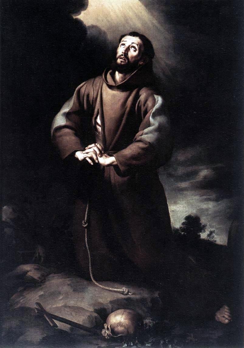 Saint Francis of Assisi at Prayer by Bartolomé Esteban Murillo