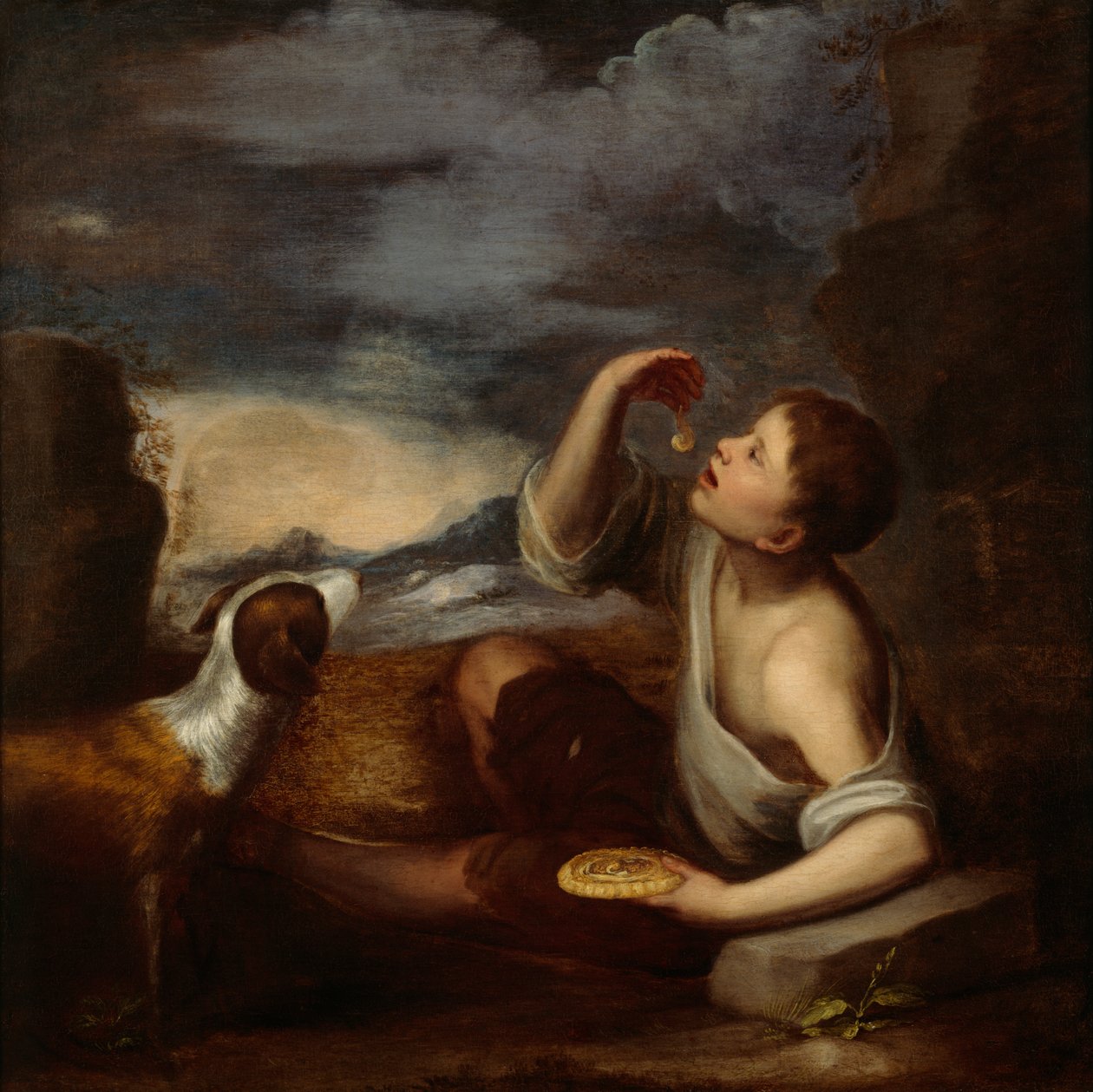 A Spanish Boy and a Dog by Bartolome Esteban (attr. to) Murillo