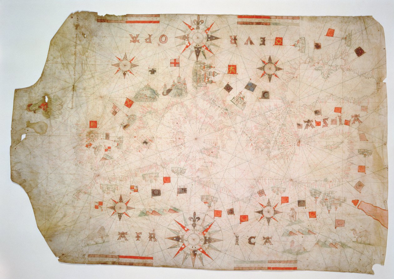 Miniature Nautical Map of the Mediterranean, 1584