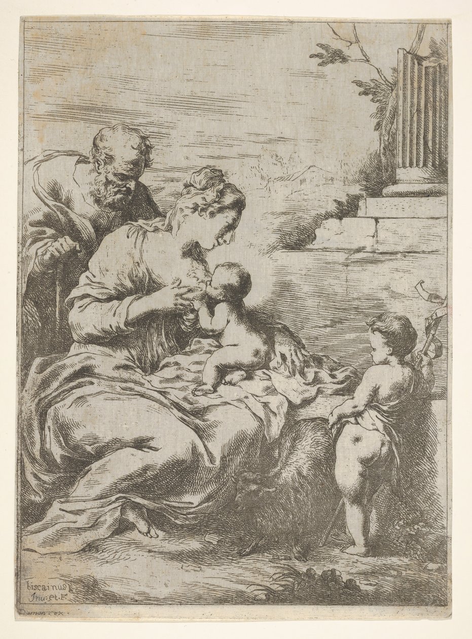 The Holy Family with the Infant St. John the Baptist at Right by Bartolomeo Biscaino
