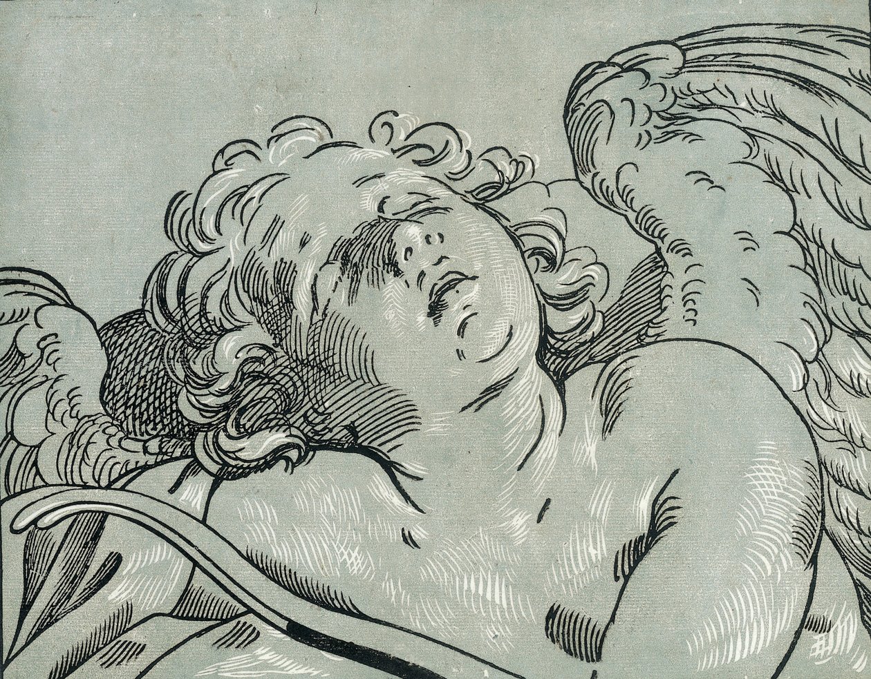 A Sleeping Cupid by Bartolomeo Coriolano