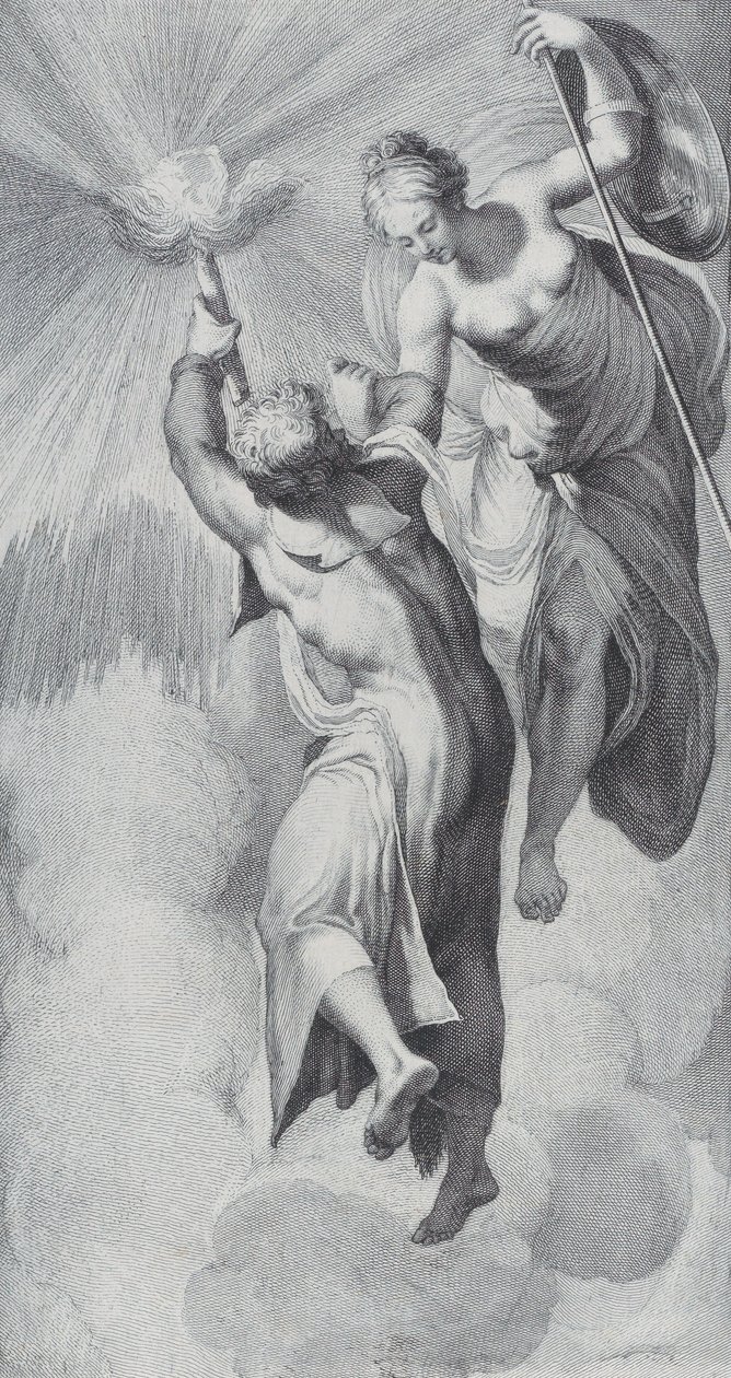 Minerva Assisting Prometheus as He Attempts to Scale the Heavens, 1756 by Bartolomeo Crivellari, Gabriel Söderling