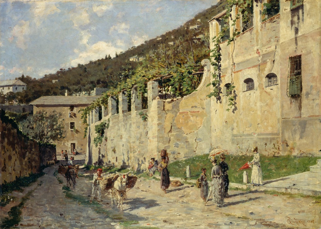 Country Road with People and Donkeys by Bartolomeo Giuliano