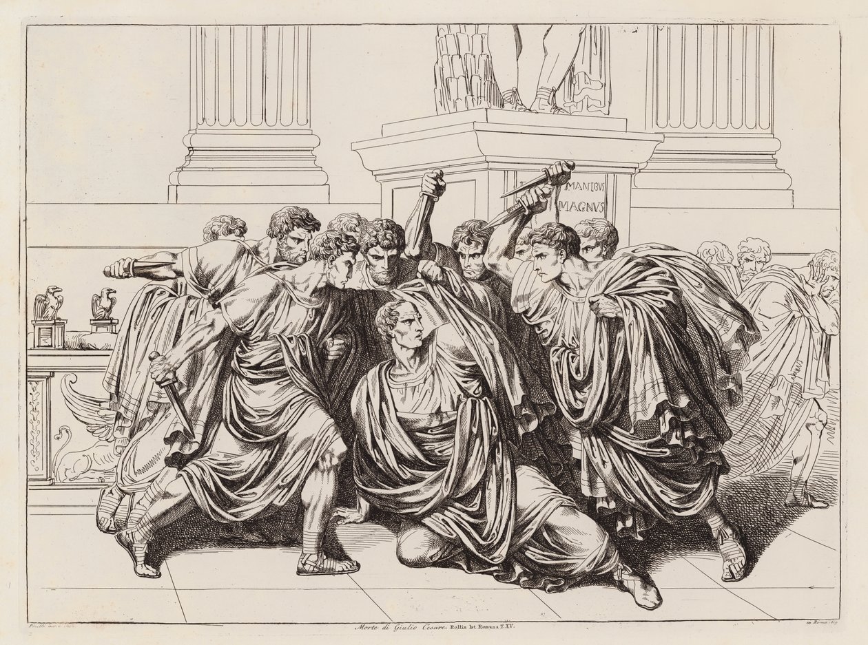 Assassination of Julius Caesar, 44 BC by Bartolomeo Pinelli