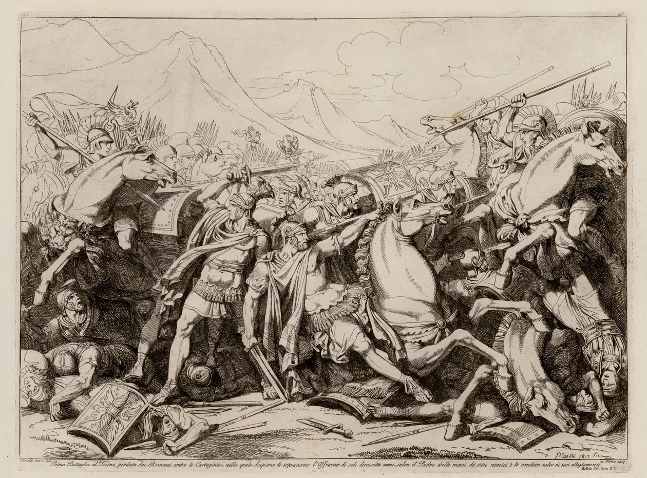 Battle of Ticinus, 218 BC by Bartolomeo Pinelli