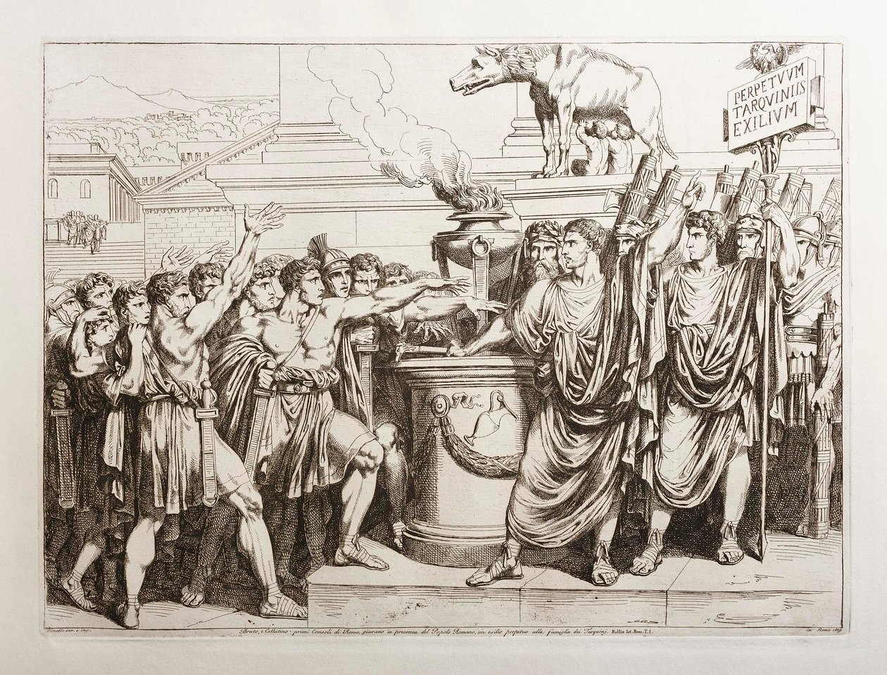 Brutus and Collatinus Swear to Expel the Tarquins by Bartolomeo Pinelli